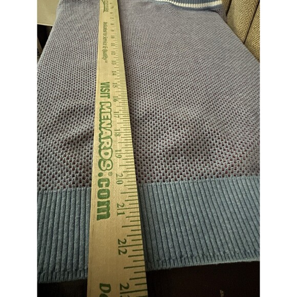 Tommy Jeans Brand Mesh-Stitch Sweater Purple W/Red Under Tones Big Peace Logo - Picture 5 of 6